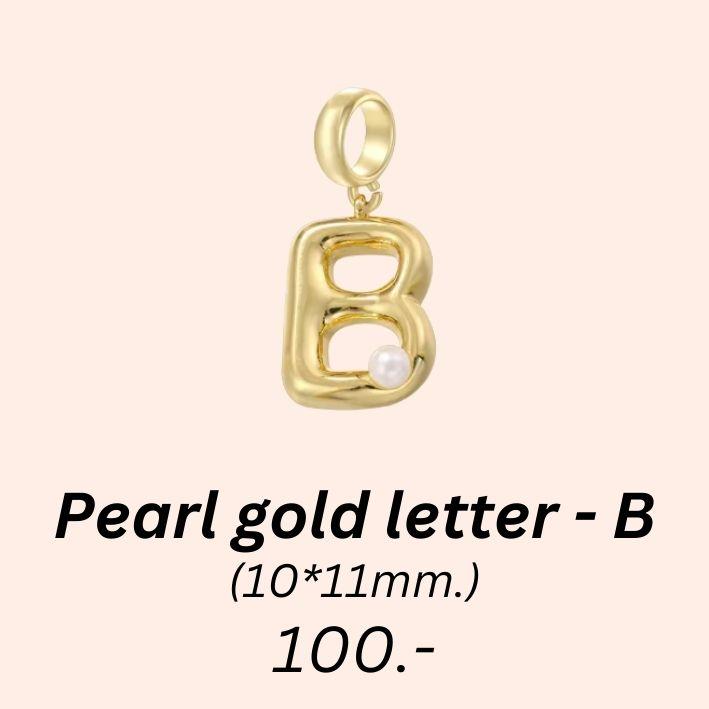 Pearl gold letter - B charm