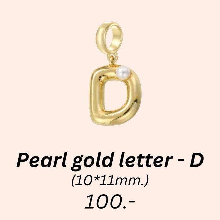 Pearl gold letter - D charm