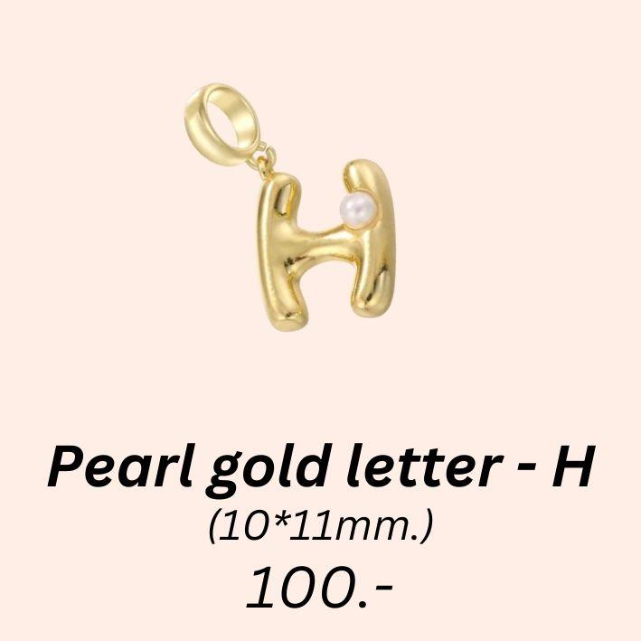 Pearl gold letter - H charm