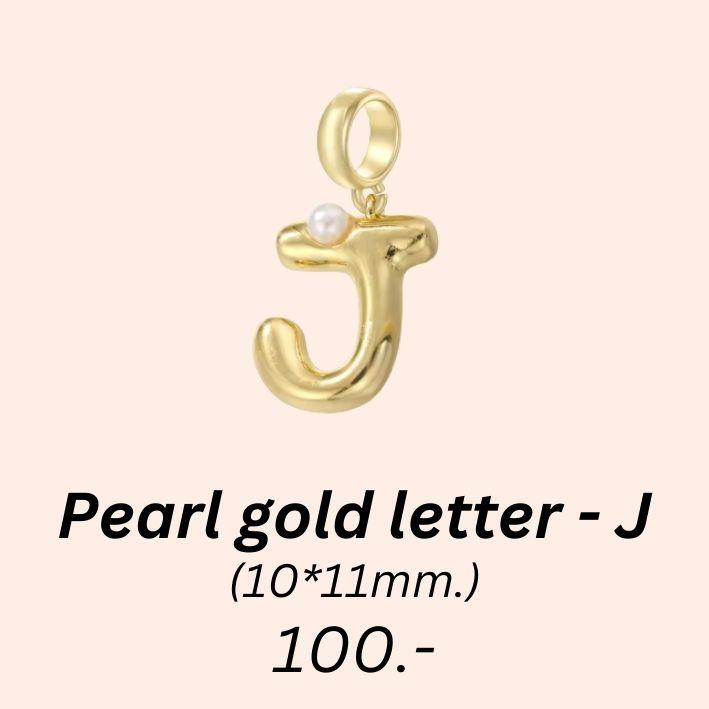 Pearl gold letter - J charm