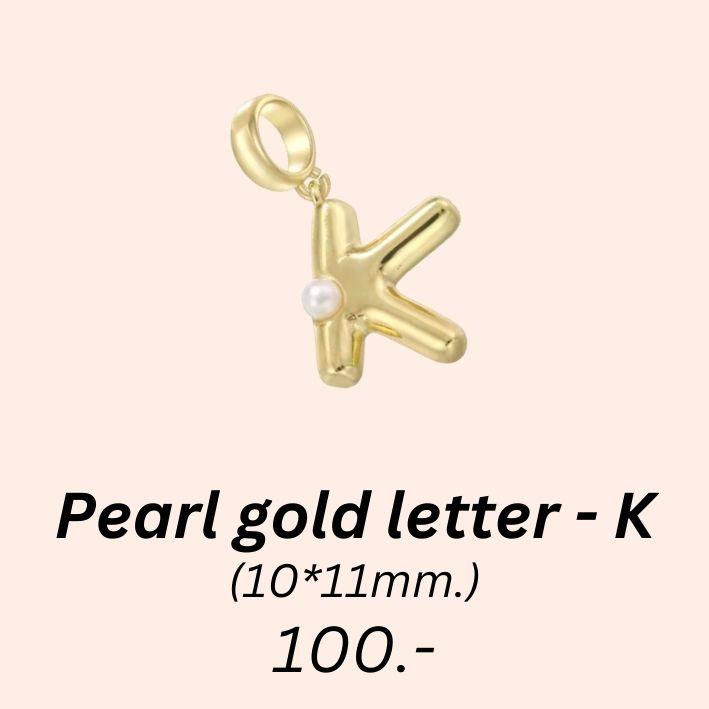 Pearl gold letter - K charm