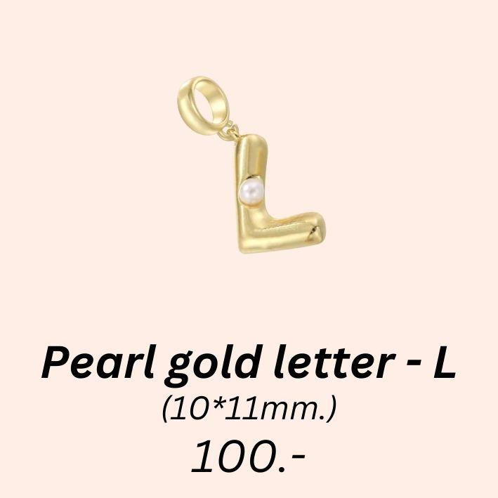 Pearl gold letter - L charm