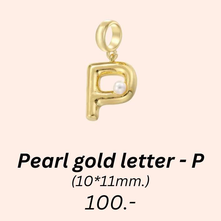 Pearl gold letter - P charm