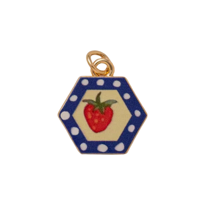 hexagon strawberry charm