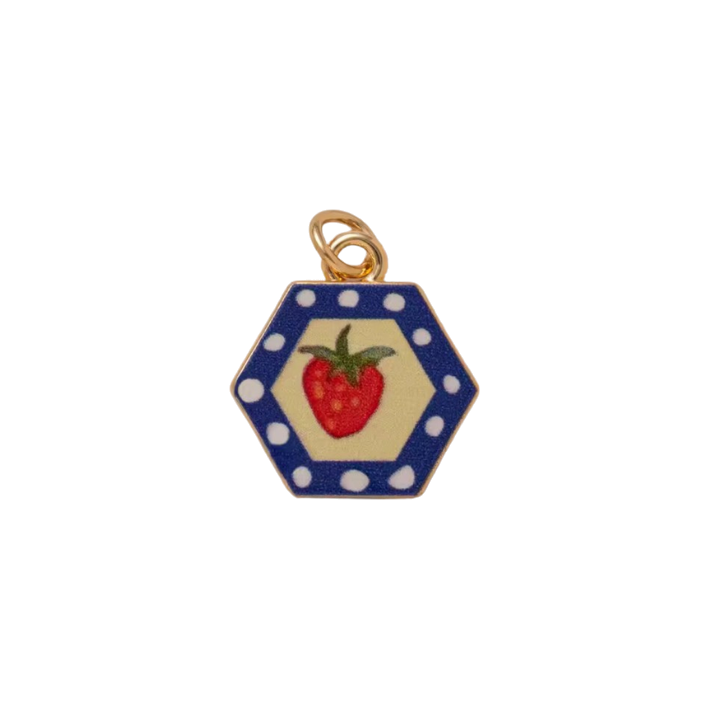 Strawberry blue frame charm