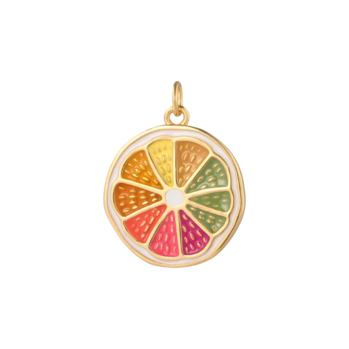 Sun-kiss orange slice charm