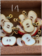 Half an apple charm