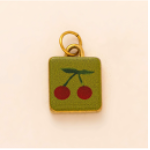 Cherry Green Square charm
