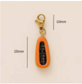 Papaya Seed Slice charm
