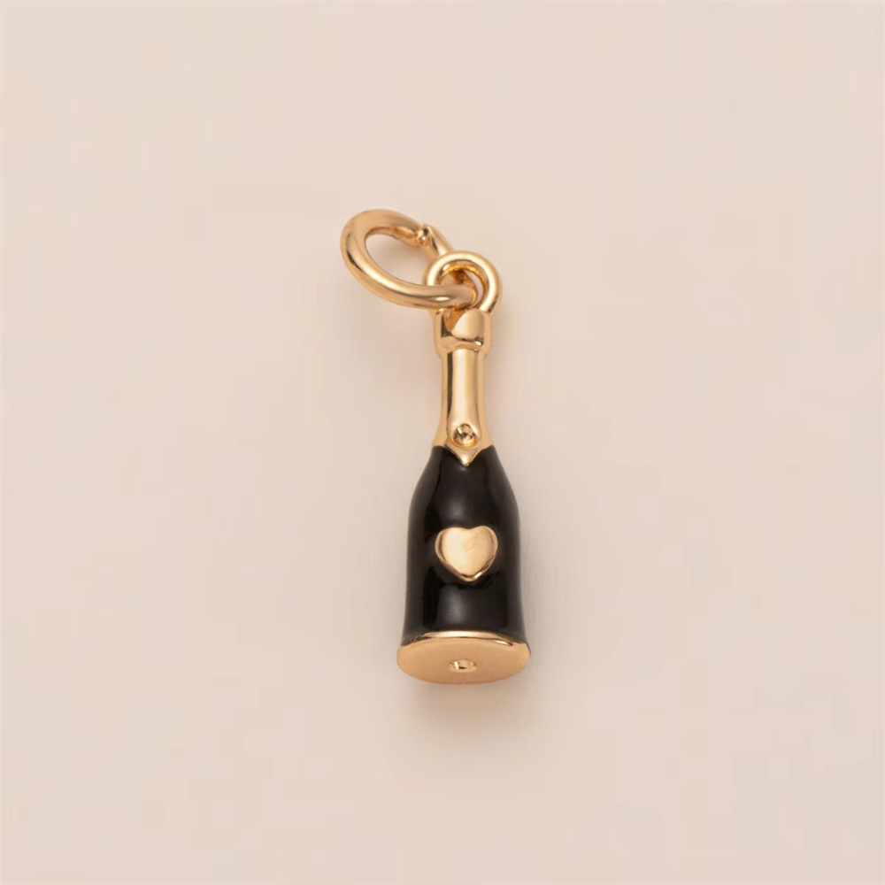 Black Champagne bottle charm