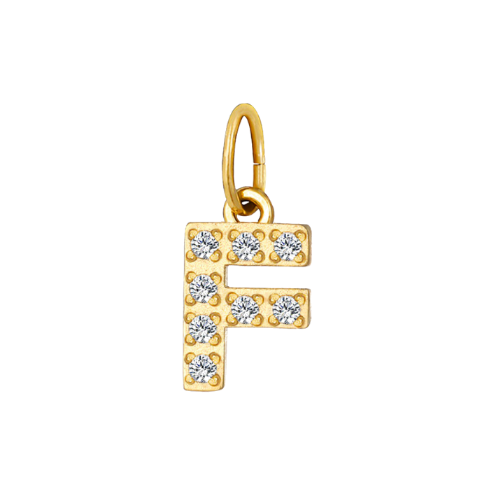 glam letter F charm