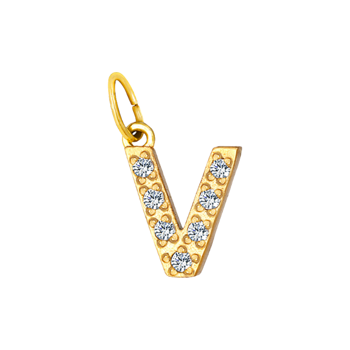 glam letter V charm