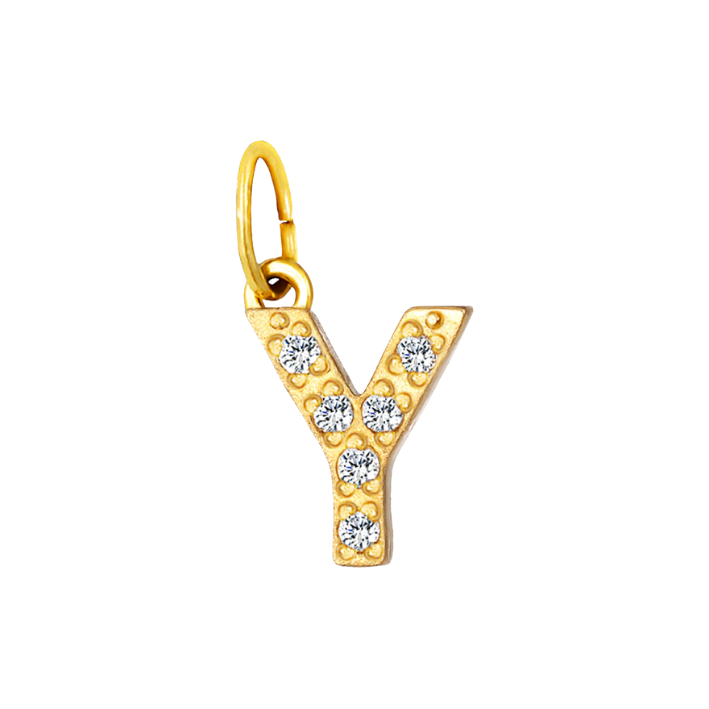 glam letter Y charm