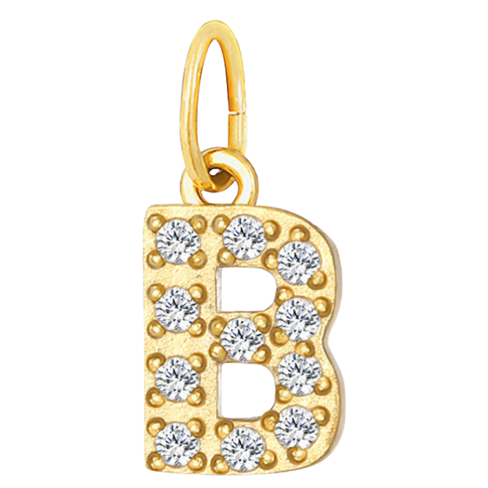 Embossed silver letter B charm