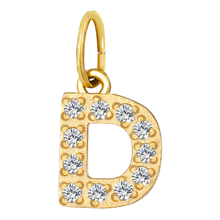 Embossed silver letter D charm