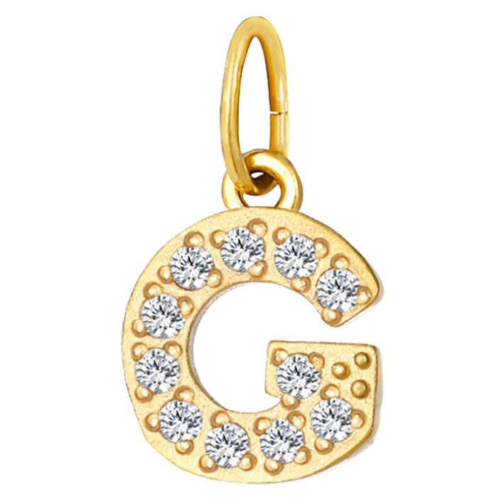 Embossed silver letter G charm