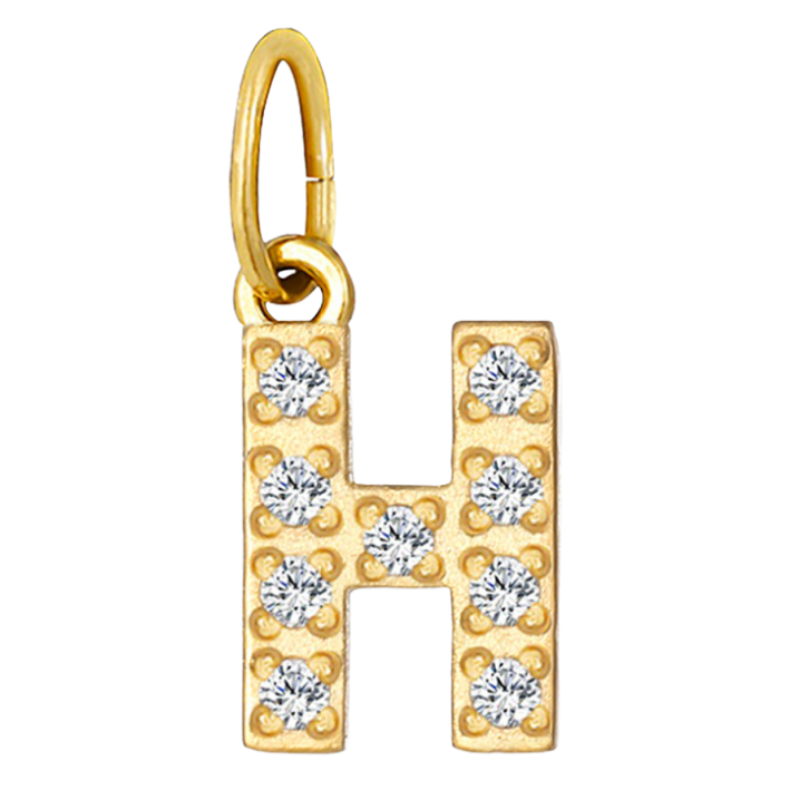 Embossed silver letter H charm