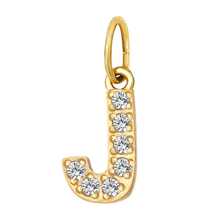Embossed silver letter J charm