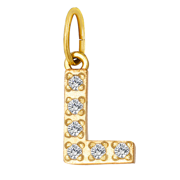 Embossed silver letter L charm