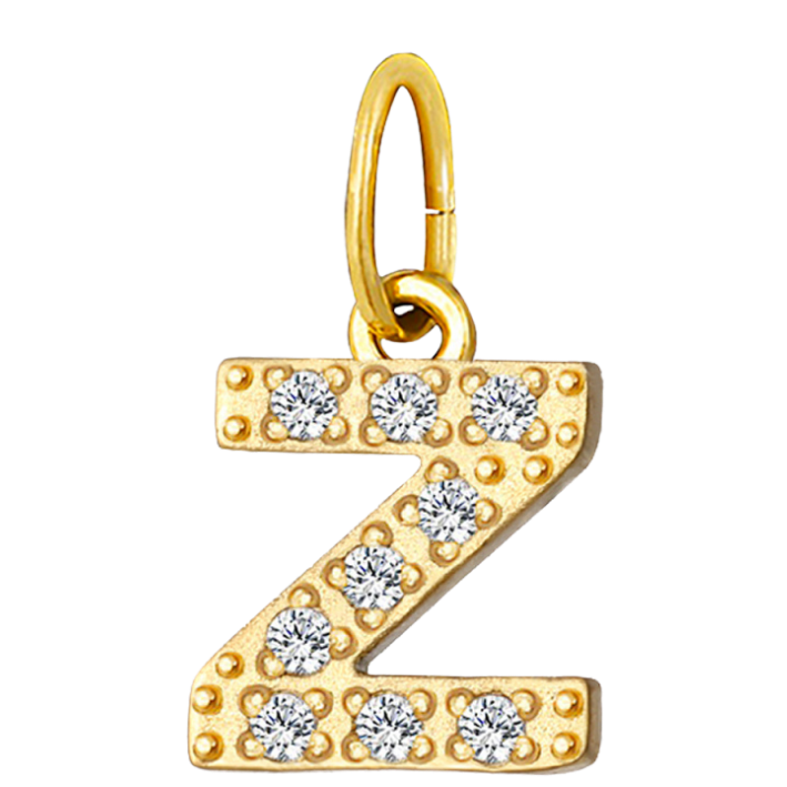 Embossed silver letter Z charm