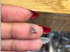 Plain silver letter A charm