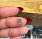 Plain silver letter B charm