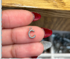 Plain silver letter C charm