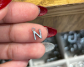 Plain silver letter N charm