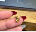 Embossed silver letter B charm