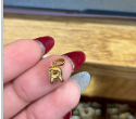Embossed silver letter R charm