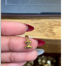 Embossed silver letter Z charm