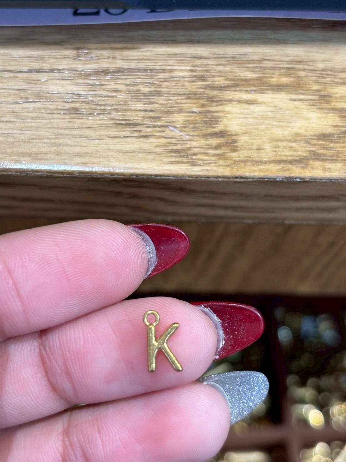 Plain silver letter H charm