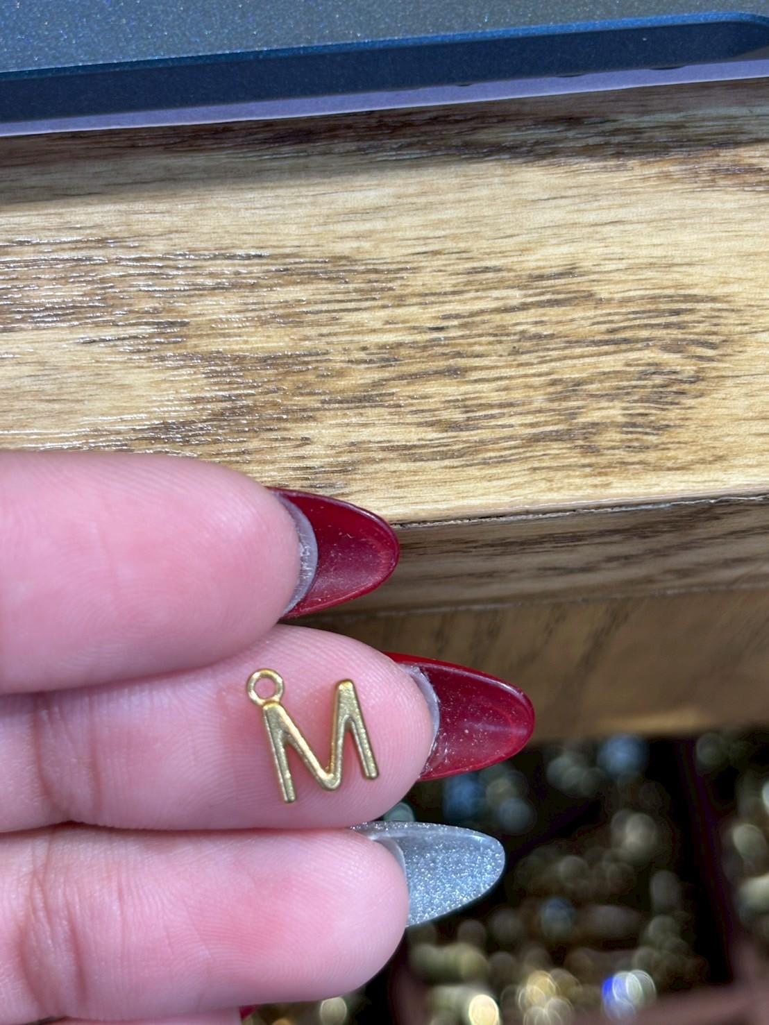 Plain silver letter I charm