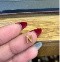 Plain silver letter N charm