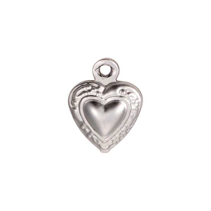 silver vintage heart charm