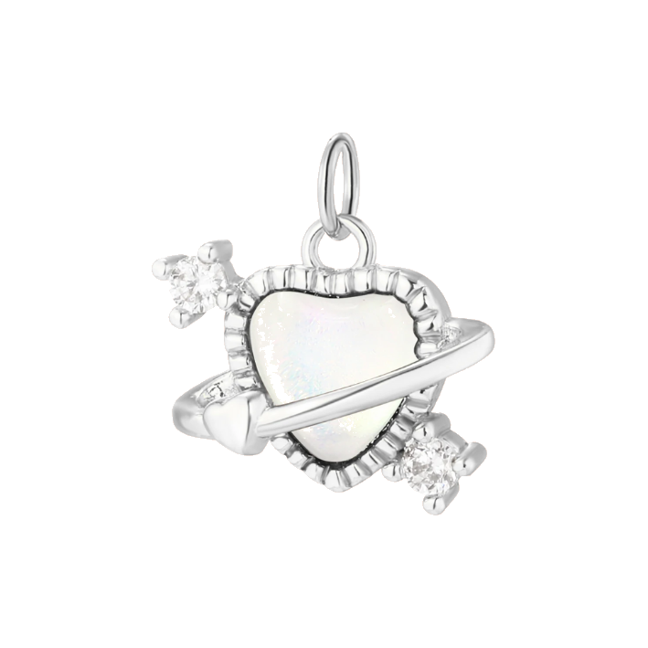 Universe heart silver charm