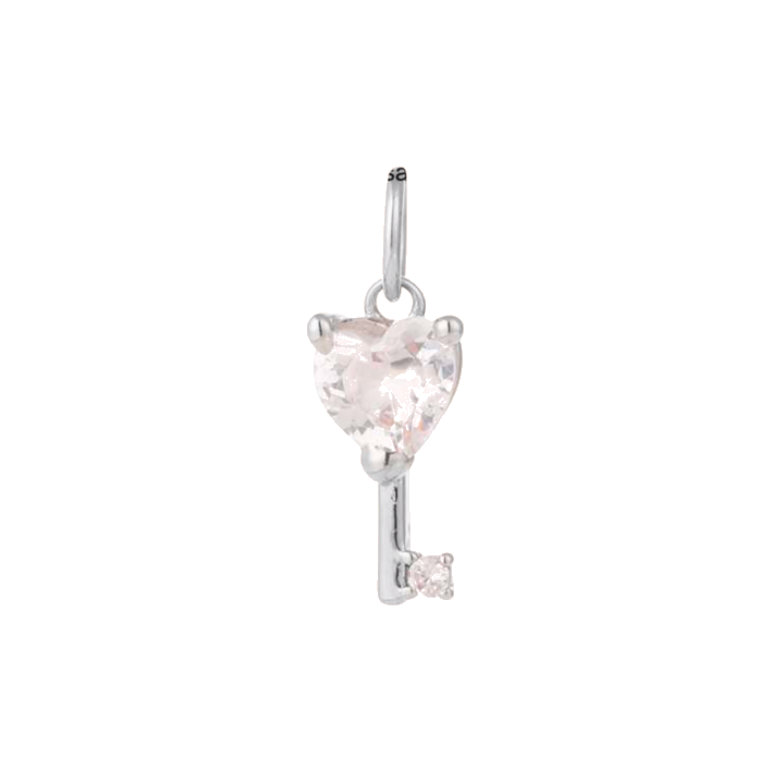 Diamond key Silver charm