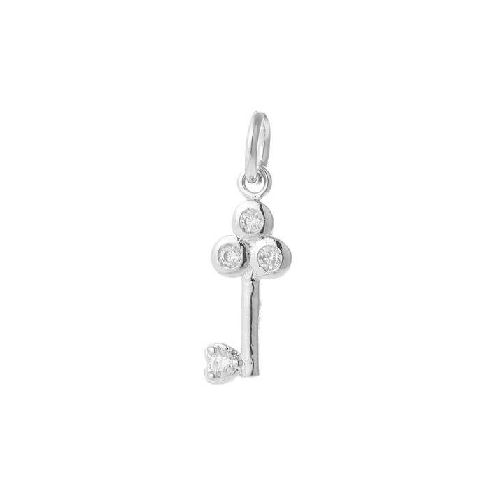 Diamond silver key charm