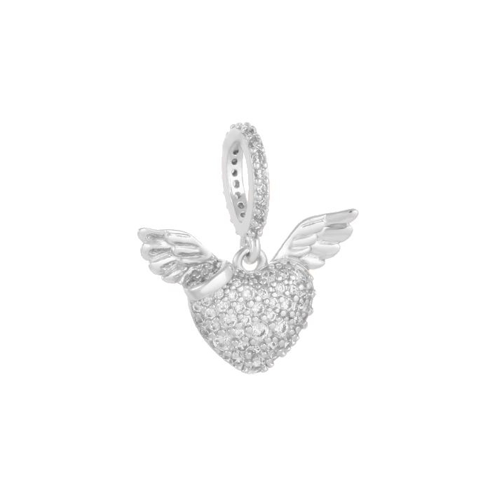 diamond 
heart wing charm