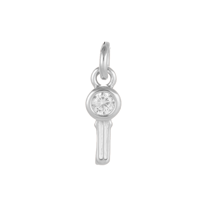 silver circle key charm