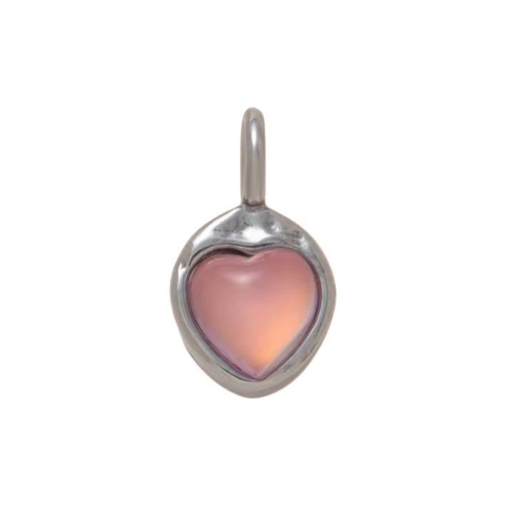 silver cloral heart charm