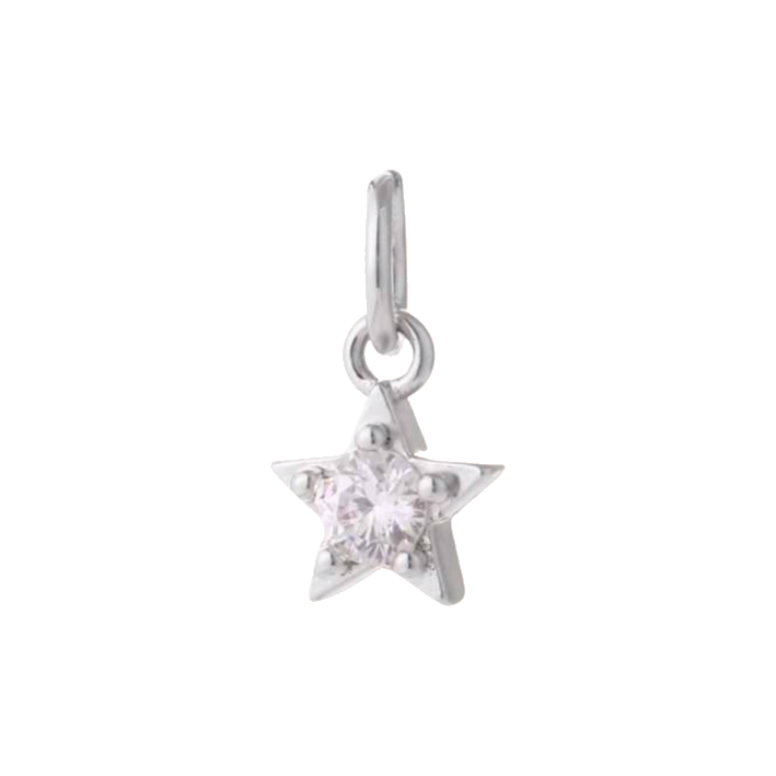 Diamond star silver charm
