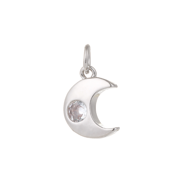diamond 
silver moon charm