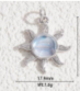 whie gem sun silver charm