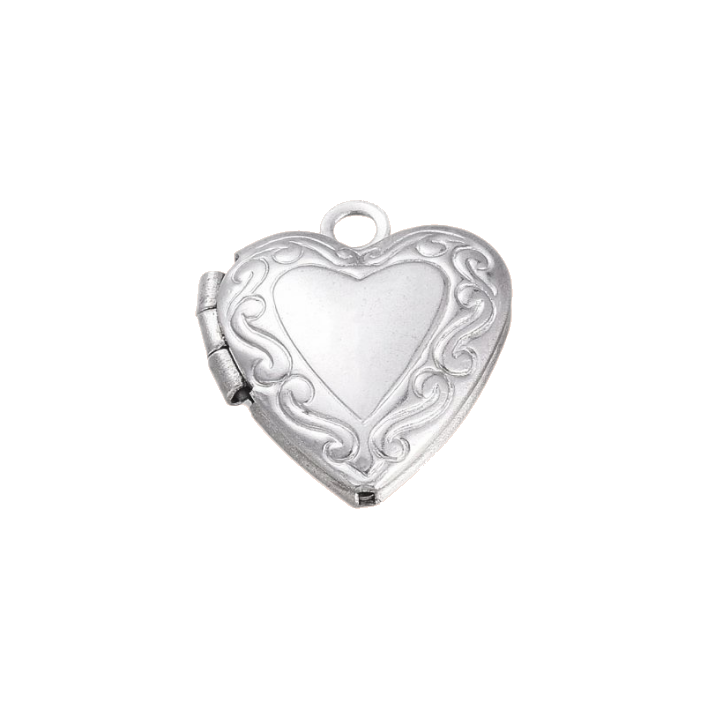 classic silver
heart locket charm