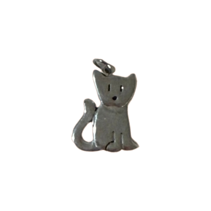 cat silver charm