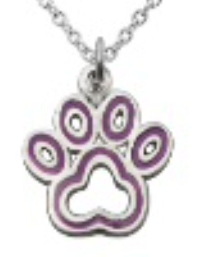 purple dog paw charm