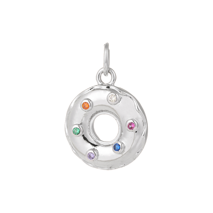 Donut silver charm