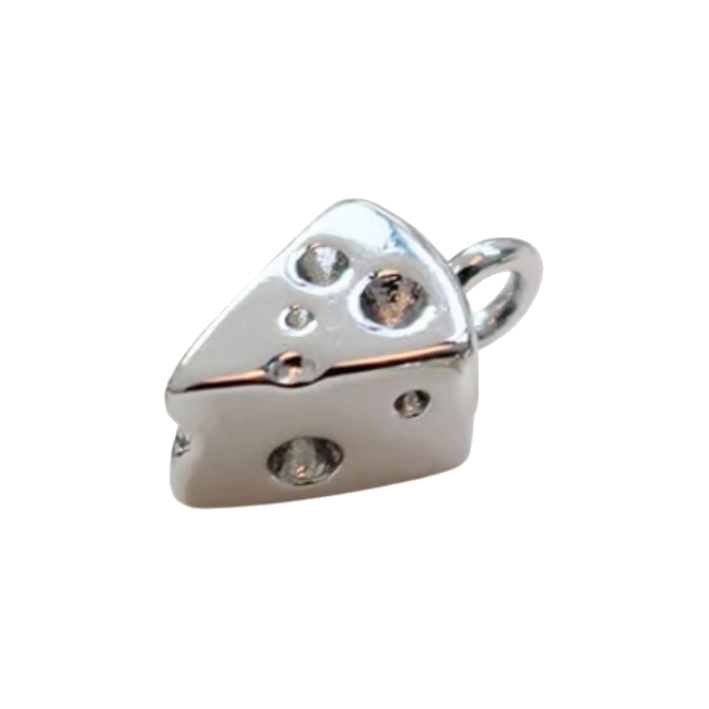 Cheese Silver charm