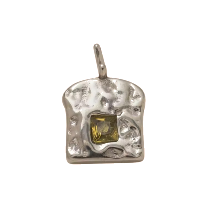 silver toast charm